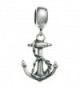 Sterling Silver Ship Anchor European Style Dangle Bead Charm - CJ127YP0OE7