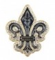 Alilang Golden Tone Black Gothic Medieval Royal Fleur De Lis Lily Brooch Pin - CK119LR4JAV