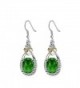 Miss Chen Silver Plated Heart Blue Teardrop Zircon Hook Dangle Earrings for Women - Green - C71857GZZO6