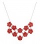 Lux Accessories Multi Color Floral Flower Mini Special Occasion Statement Necklace - Red - C812HL7HP13