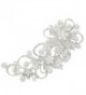 EVER FAITH Bridal 6.5 Inch Teardrop Floral Petal Brooch Clear Austrian Crystal Silver-Tone - CM11JN4ZUT7