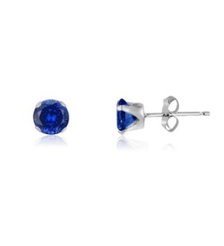 Round 3mm Simulated Tanzanite Blue CZ Stud Earrings (0.36 cttw) Sterling Silver- 14k Yellow or Rose Goldplate - CG11IWLDDRX