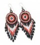 CORAL BLACK WHITE SEED BEADS ROUND EARRINGS - E-16-SB-54 - C812LUJHDRJ