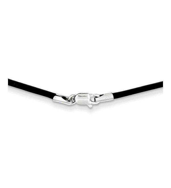 14k White Gold 1.5mm 20in Black Leather Cord Necklace. - CQ119CBCJ6X