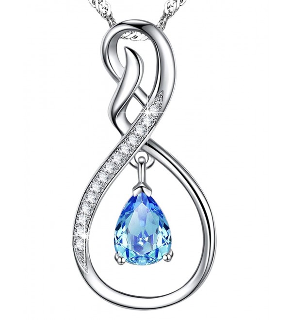 Birthday Infinity Aquamarine Birthstone Swarovski - Aquamarine Infinity Love Pendant - CF187W0UC92