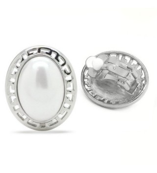 Simulated Earrings Rhodium Plated Fashion in Women's Clip-Ons Earrings