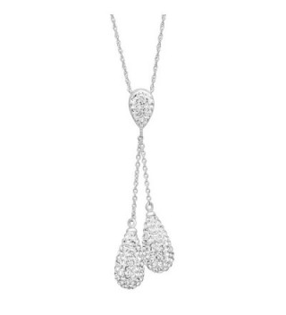 Crystaluxe Lariat Necklace with Swarovski Crystals in Sterling Silver - C11260CR0P1