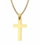 Cross Necklace- Quantum 3mm Stainless Steel Pendant Chain for Men Women - 22 Inch Gold 20x35mm - CR12NABE5TG