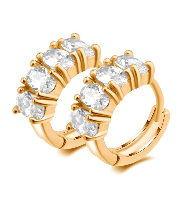 IPINK Gold Plated Cz Zircon Hoop Earrings - CS11XV4V8EV