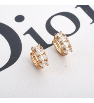 IPINK Gold Plated Zircon Earrings in Women's Hoop Earrings