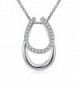 Godyce Horse Shoe Horseshoe Pendant Necklace Sterling Silver Plated for Women Zircon Jewelry - CK12MAKO76N