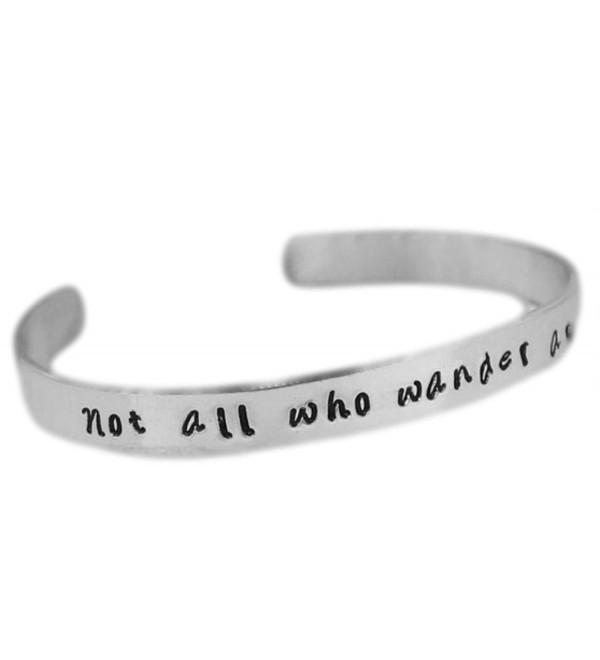 Not All Who Wander Are Lost - Hand Stamped 1/4" Aluminum Cuff - CA11JP0LNHR