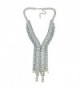 idealway Long Drop Necklace For Women Summer Crystal Bady Jewekry - Silver - CW1839K6K74