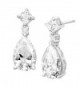 Drop Earrings with Pear-Cut Swarovski Zirconia in Sterling Silver - CG11TAGHRA1