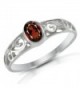 Sterling Silver 0.5 Ct Genuine Red Garnet Gemstone Scroll Filigree Band Ring Size 5- 6- 7- 8- 9- 10 - CC11M0O18CZ