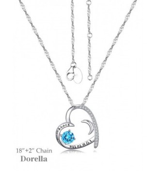 Birthstone Aquamarine Swarovski Necklace Anniversary