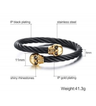 Stainless Steel Skull Bangle Bracelet