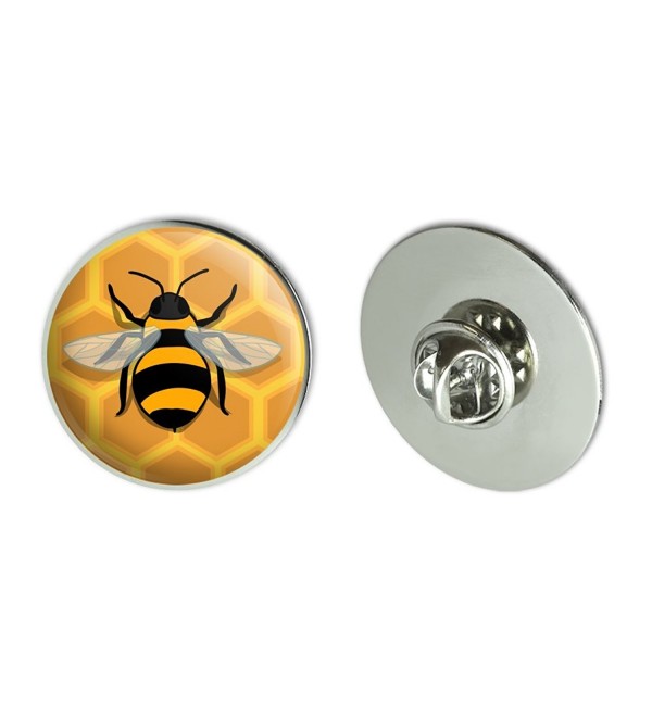 Bee on Honeycomb Metal 1.1" Tie Tack Hat Lapel Pin Pinback - CU186I3CMXM