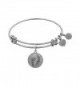 Angelica Collection Non-antique Stipple Finish Brass "barefoot in the Sand" Expandable Bangle - White - CF11JRW8MR7