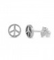 Sterling Silver Peace Sign Stud Earrings - C111DDG8L0V