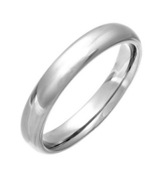 4mm Titanium Womens Plain Dome Polished Wedding Band Ring Size 4-9 - CJ12O5I9GI6