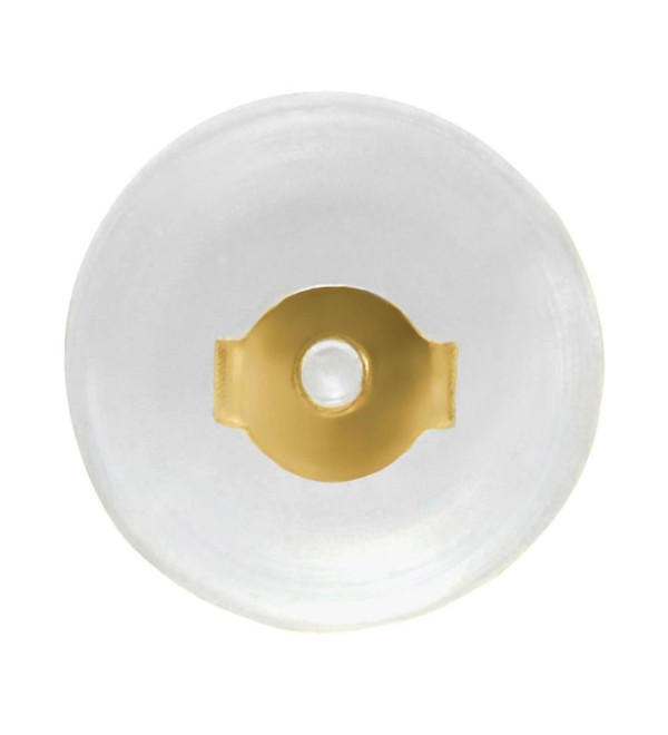 Two Replacement Silicone Coated 14K Gold Mushroom Clutch Backs for Post Earrings - CJ12O3KS5EL