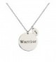 ZUOBAO Hand Stamped Disc Fighter Warrior Semicolon Necklace - Silver Warrior - CR12NRWOKNU