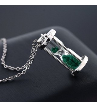 Sterling Silver Hourglass Pendant Emerald