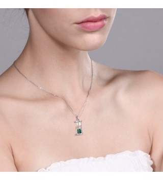 Sterling Silver Hourglass Pendant Emerald in Women's Pendants