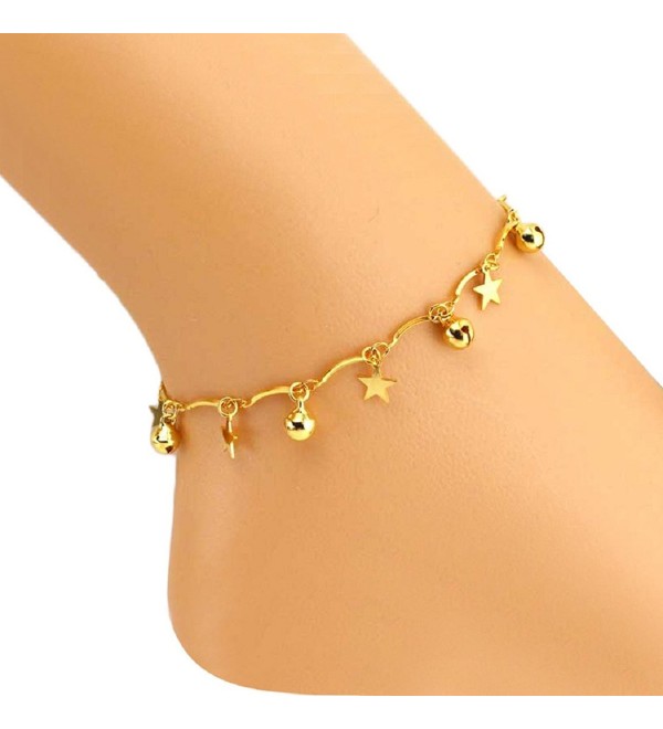 Malloom 1 PC Women Bell Star Pendant Ankle Bracelet Barefoot Sandal Foot Jewelry - CN126RU2W2H