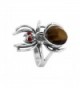 Gem Avenue 925 Sterling Silver Widow Spider with Brown Tiger eye Gemstone Ring - CG11BFQU8QB