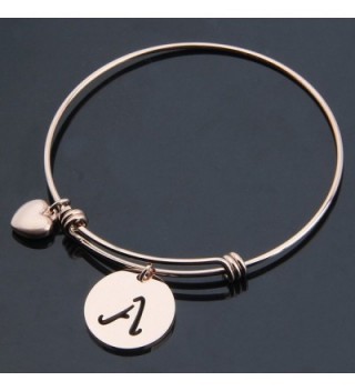 Initial Expandable Bracelet Bangle Heart in Women's Bangle Bracelets