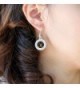 Saxophone Circle Earrings Crystal Rhinestones in Women's Drop & Dangle Earrings