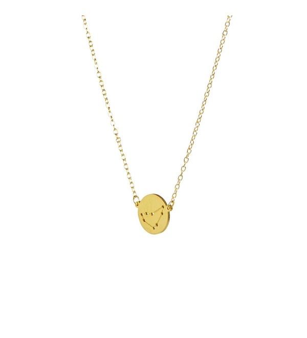 14K Gold-Plated Silver Horoscope Zodiac Necklace - CA12F8KRZQZ