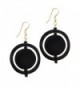 Maisha Beautiful African Fair Trade Up cycled Bovine Dark Brown Horn Circle in Circle Hoop Earrings - C311DHEVGCJ