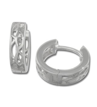 SilberDream earring hoop oval pattern- 925 Sterling Silver SDO3305 - CL11GSSQ7Y3