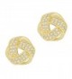 ORROUS & CO Legacy Collection 18K Gold Plated Cubic Zirconia Twisted Love Knot Stud Earrings - C1125YEH3NF