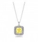 OM Yoga Charm Classic Silver Plated Square Crystal Necklace - C011MCHW7YD