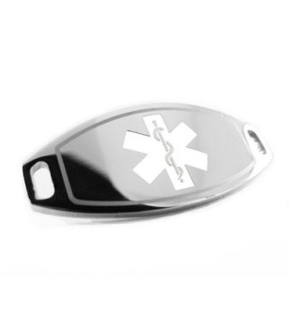 MyIDDr - Pre-Engraved & Customized Steel Diabetic Medical ID- Attachable to Bracelet- White - C4116KGR0Y9
