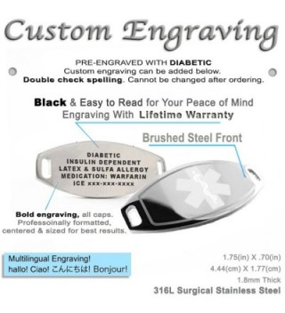 MyIDDr Pre Engraved Customized Diabetic Attachable