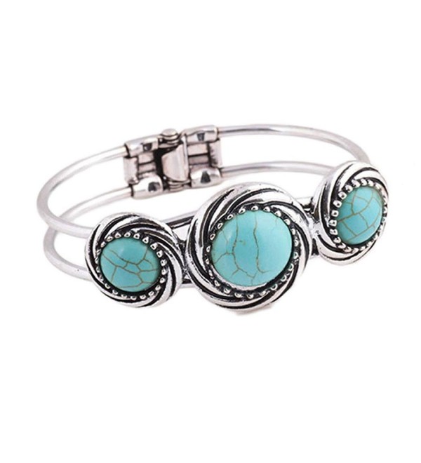 Gillberry Bohemian Style Retro Cute Plating Lady Bracelet Turquoise Circle - Green - CV12H9NQW2H