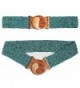 Antique Turquoise Hand-made Elastic Stretchy Beaded Bali Belt with Wooden Hook Buckle - 2 1/4" Wide Belt - CP11EW41CMH