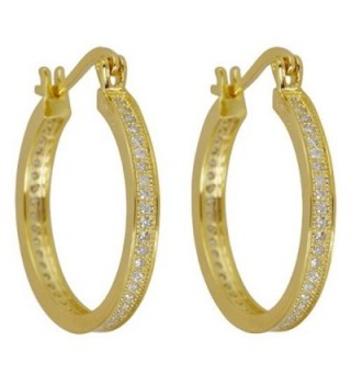 Sterling Silver Cubic Zirconia Micropave Hoops - CD11GN2HLFN