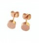 Womens Girls Ear Jewelry Stainless Steel Scrub Tiny Dot Stud Earrings with Gift Box - Rose Gold - C112HB37GTD