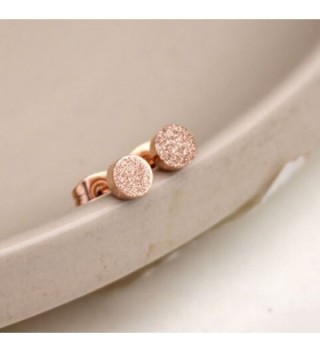 Womens Rose Plated Scrub Earrings