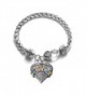 Autism Mom Pave Heart Bracelet Silver Plated Lobster Clasp Clear Crystal Charm - CI123HZ9T2L