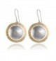Two Tone Hand Hammered Circle and Disc Earring 925 Sterling Silver & 14k Gold Filled Dangle Earrings - CJ12O6TN58O