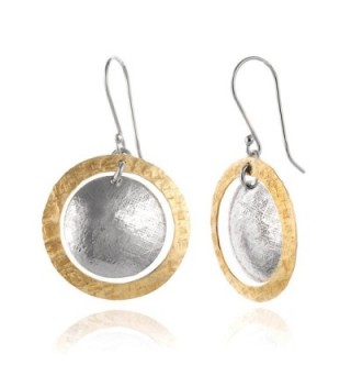 Hammered Circle Earring Sterling Earrings in Women's Drop & Dangle Earrings