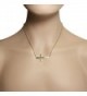 Stainless Gold tone Sideways Pendant Necklace in Women's Chain Necklaces