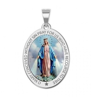 Miraculous Medal Color Pendant Necklace - sterling-silver - CN11ETLDXJN